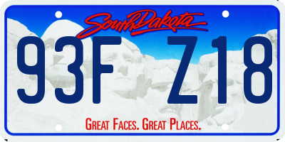 SD license plate 93FZ18