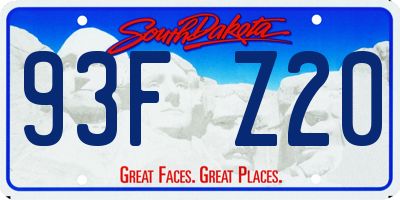 SD license plate 93FZ20