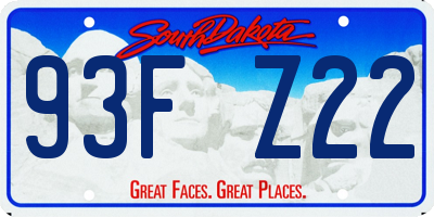 SD license plate 93FZ22