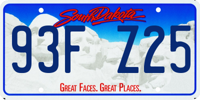 SD license plate 93FZ25