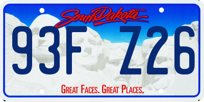 SD license plate 93FZ26