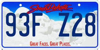 SD license plate 93FZ28