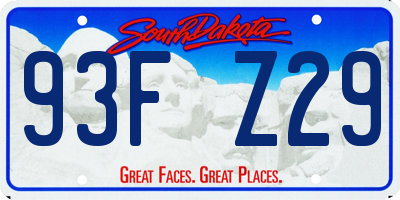 SD license plate 93FZ29