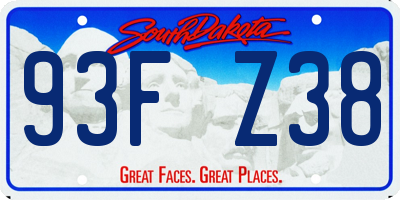 SD license plate 93FZ38