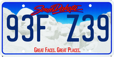 SD license plate 93FZ39