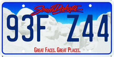 SD license plate 93FZ44