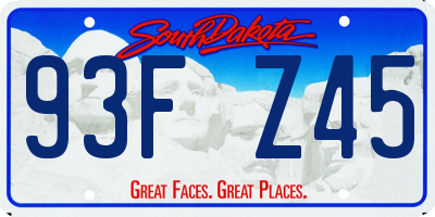 SD license plate 93FZ45