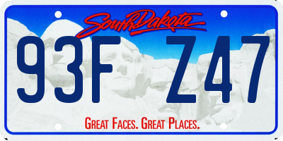 SD license plate 93FZ47