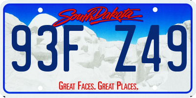 SD license plate 93FZ49