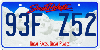 SD license plate 93FZ52