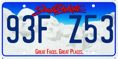 SD license plate 93FZ53