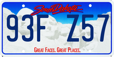 SD license plate 93FZ57