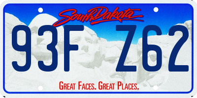 SD license plate 93FZ62
