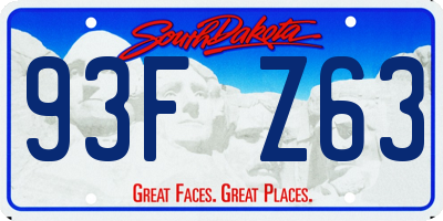 SD license plate 93FZ63