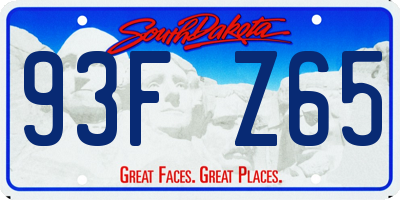 SD license plate 93FZ65