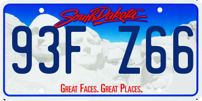 SD license plate 93FZ66