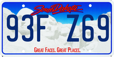 SD license plate 93FZ69