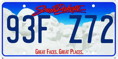 SD license plate 93FZ72