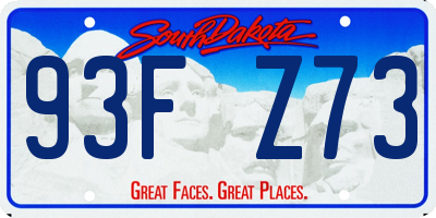 SD license plate 93FZ73