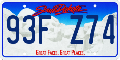 SD license plate 93FZ74