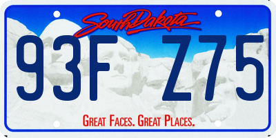 SD license plate 93FZ75