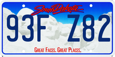 SD license plate 93FZ82