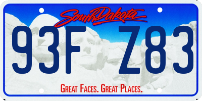 SD license plate 93FZ83