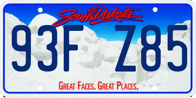 SD license plate 93FZ85