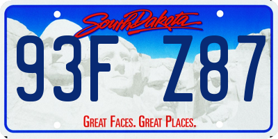 SD license plate 93FZ87