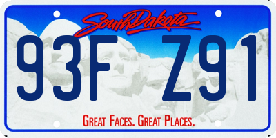 SD license plate 93FZ91