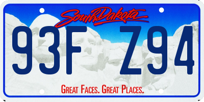 SD license plate 93FZ94