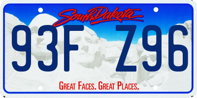 SD license plate 93FZ96