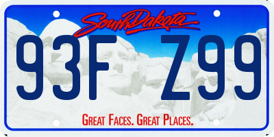 SD license plate 93FZ99