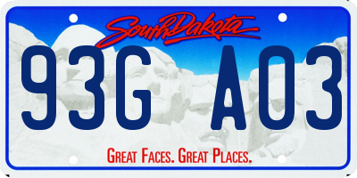 SD license plate 93GA03