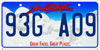 SD license plate 93GA09