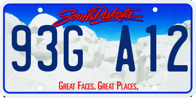 SD license plate 93GA12