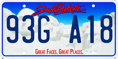 SD license plate 93GA18