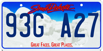 SD license plate 93GA27