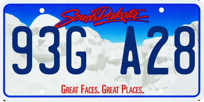 SD license plate 93GA28