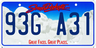 SD license plate 93GA31