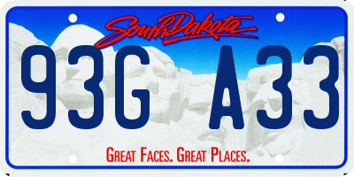 SD license plate 93GA33