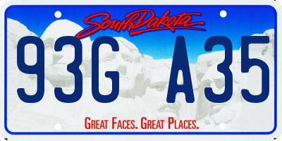 SD license plate 93GA35