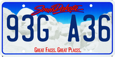 SD license plate 93GA36