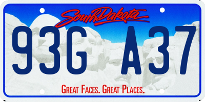 SD license plate 93GA37
