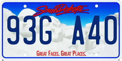 SD license plate 93GA40