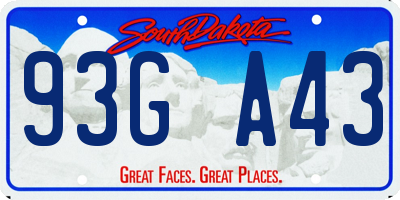 SD license plate 93GA43