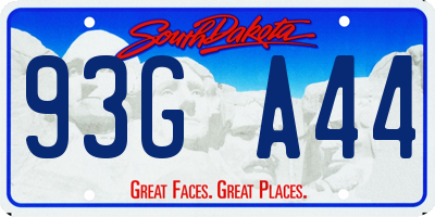 SD license plate 93GA44