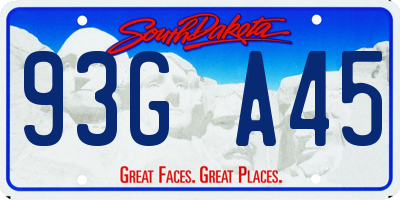 SD license plate 93GA45