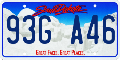 SD license plate 93GA46