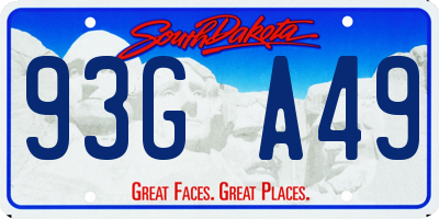 SD license plate 93GA49